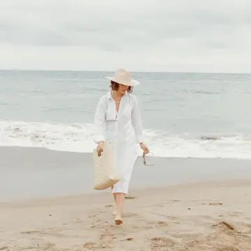 Salty Oversized Woven Straw Tote - Fred & Co. - Straw